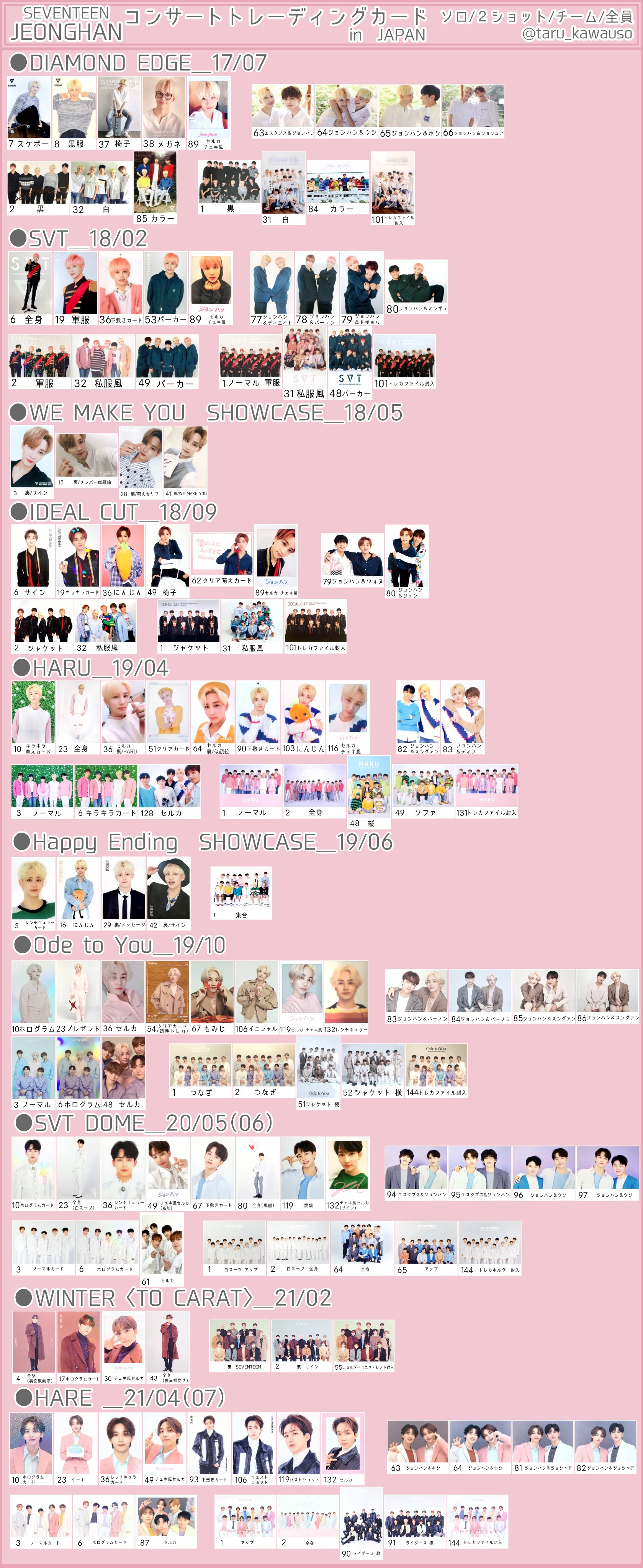seventeen 初々しく ジョンハン トレカ seventeen 初々しく ジョンハン トレカ