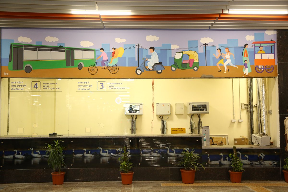 OfficialDMRC's tweet photo. The upcoming Dhansa Bus Stand Metro station on Grey Line has been adorned with attractive artworks &amp; photographs, which display the rich heritage, culture, flora and fauna of this suburban locality of Delhi. To read more about this follow the link here: https://t.co/gmpudprwcW https://t.co/K2sDQlB48T