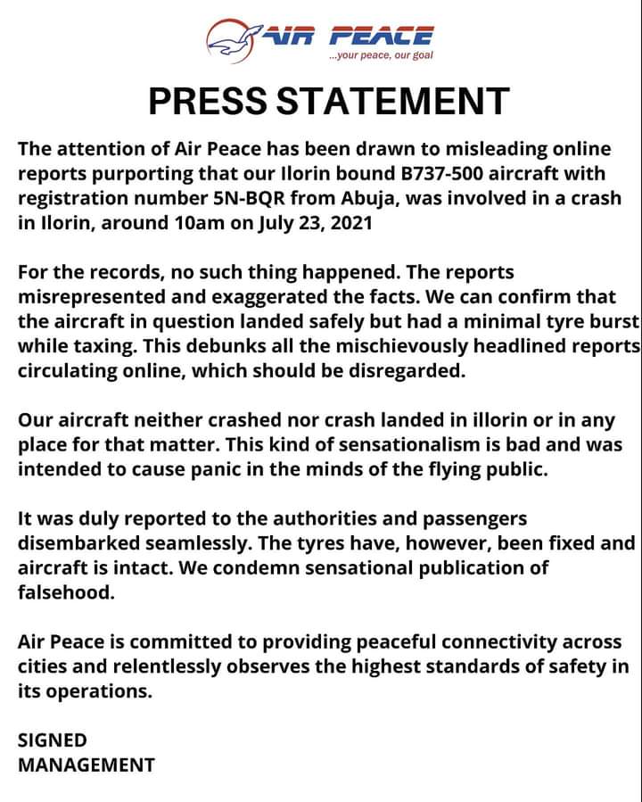 PRESS STATEMENT (24-07-2021)