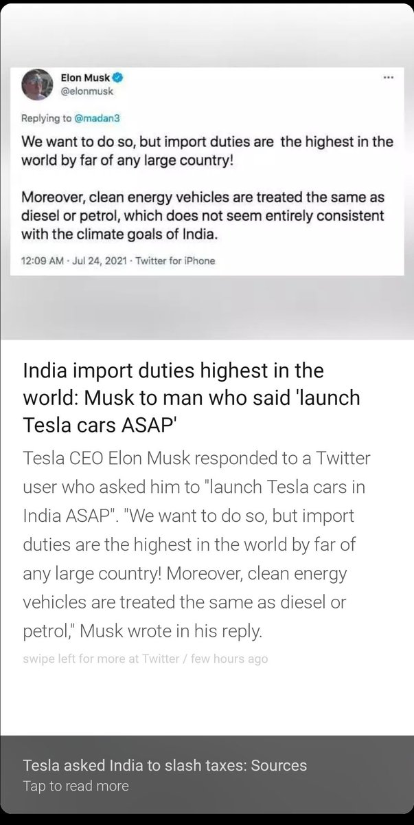 Only #MoneyMatters to Modiji. Hell with the #ClimateChangeGoals. #PolicyParalysis 
@elonmusk