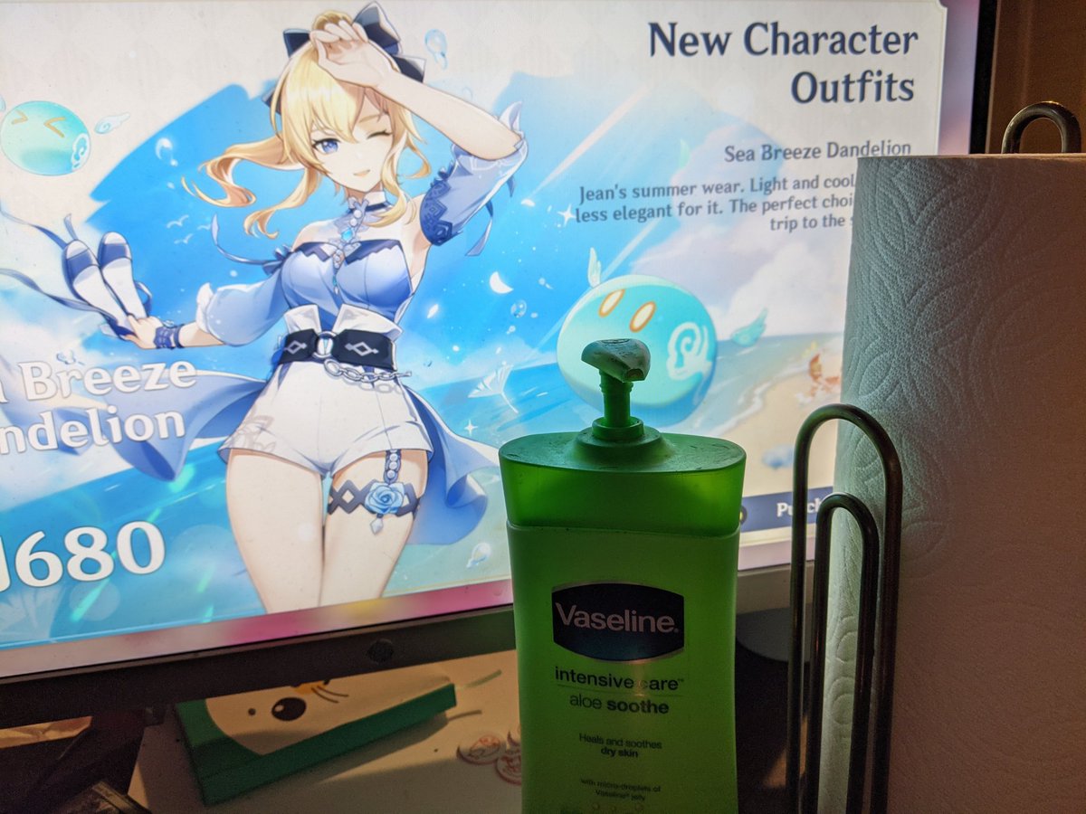 UpdatesGenshin's tweet photo. finally able to play genshin again. I am thankful to @VaselineBrand for their continued support in the lotion influencers partnership program, despite my forced absence from posting due to being lost inside of ningguang. here's to the being back! 😊😤 #ad #IBSawareness https://t.co/EPINTRLEGl