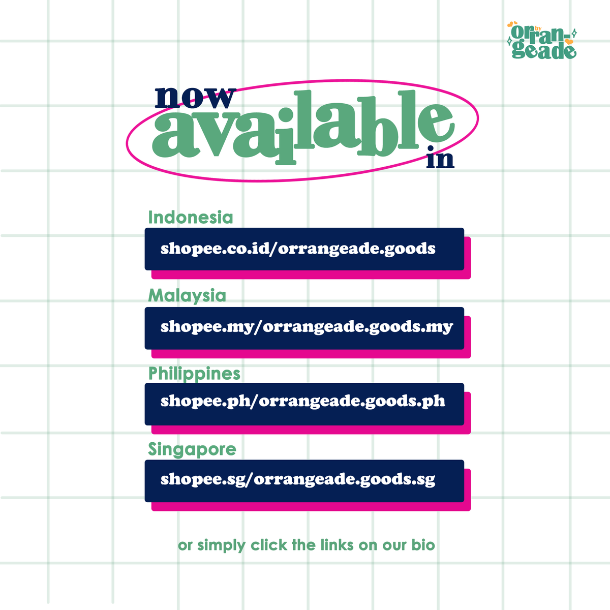 orrangeade's tweet photo. kinda late for the announcement but just in case you guys didn't know, we are now available in shopee Malaysia, Philippines, and Singapore! please check our bio for the direct link to our shopee https://t.co/cOuNpSptym