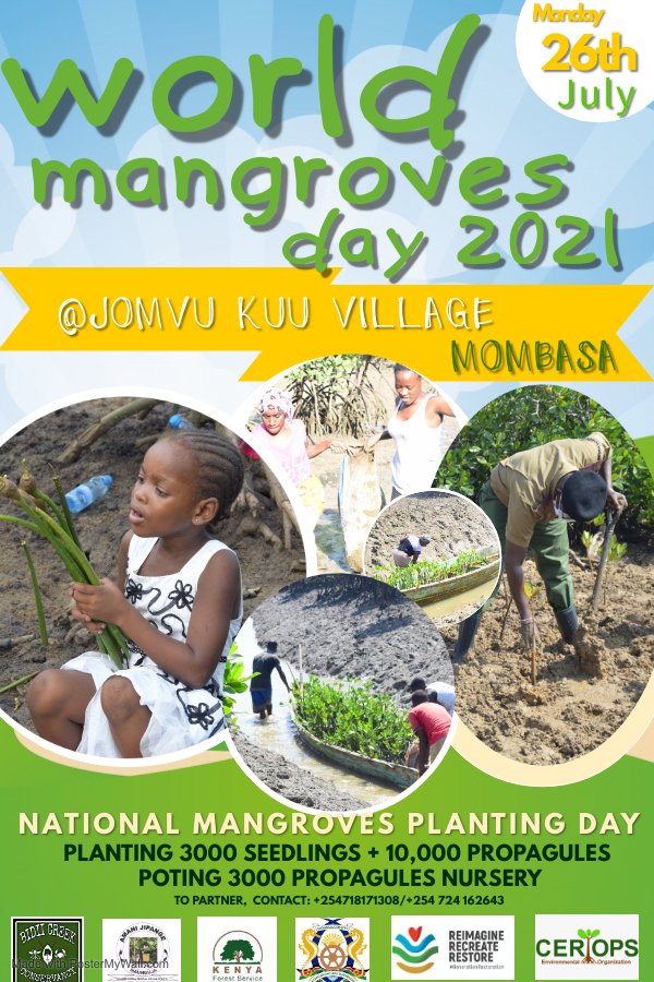 Come celebrate #WorldMangrovesDay #WMD2021 with us! @MombasaCountyKe @BidiiCreek @KeForestService @Utalii_KE @KTF_Kenya @KAWTourism @KenyaTPA @ToskKenya @STTAKenya @magicalkenya @Min_TourismKE @KenyaGuides @fort_jesusmsa @DevolutionMomb1 @SDGsbot @MombasaYouthA @1_billiontrees