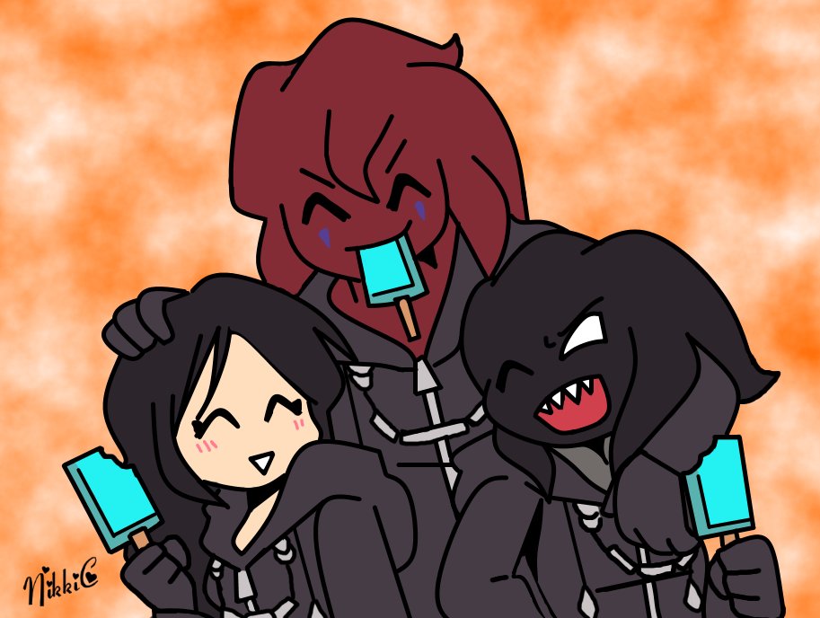 I always thought Aldryx would fit best as Axel and decided to put AGOTI as Roxas! 
Aldryx and AGOTI belongs to @SugarRatio 
Nikki belongs to me
#FNF #KH #SeaSaltTrio #Fanart