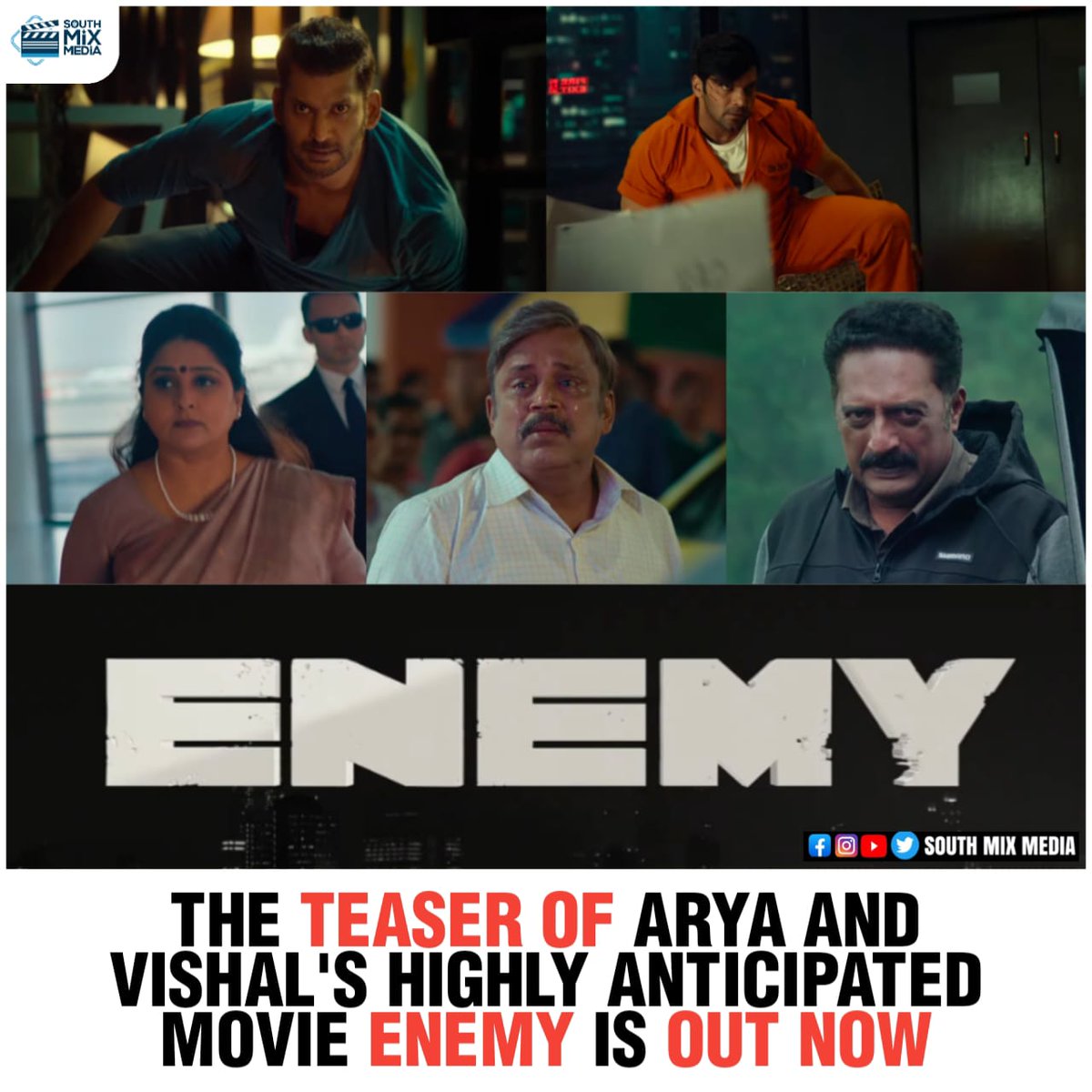 SouthMixMedia's tweet photo. Follow @southmixmedia 🎬
#enemyteaser #vishal #vishalfans #vishalfan #vishalfc #actorvishal #vishalfilmfactory #arya #aryafans #aryafan #aryafc #enemy #enemymovie #ssthaman #southmixmedia #enemyteaser
@arya_offl @VishalKOfficial https://t.co/qkAvsdMUuG