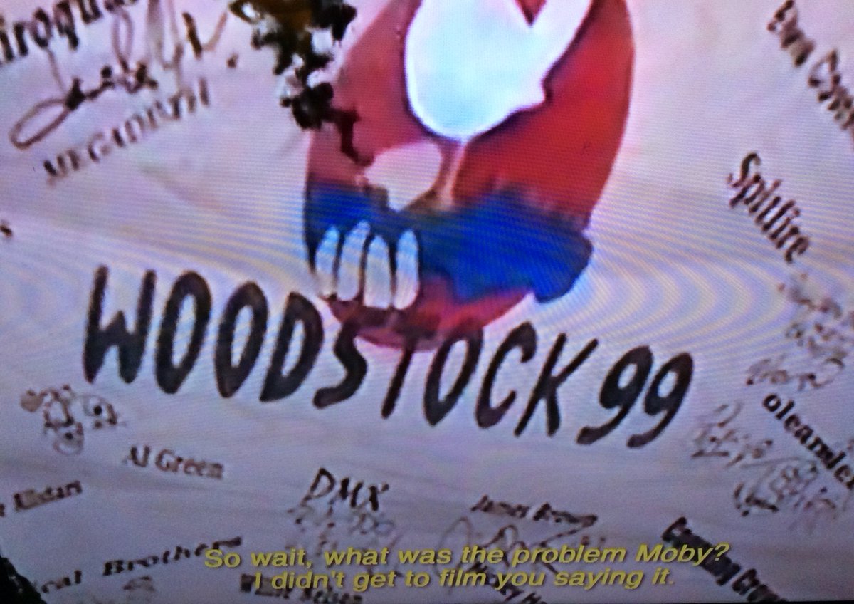 #MusicBoxHBO #Woodstock99 
Moby 2021: I could sense something wasnt right.
Moby 1999: My name wasn’t on the plywood.