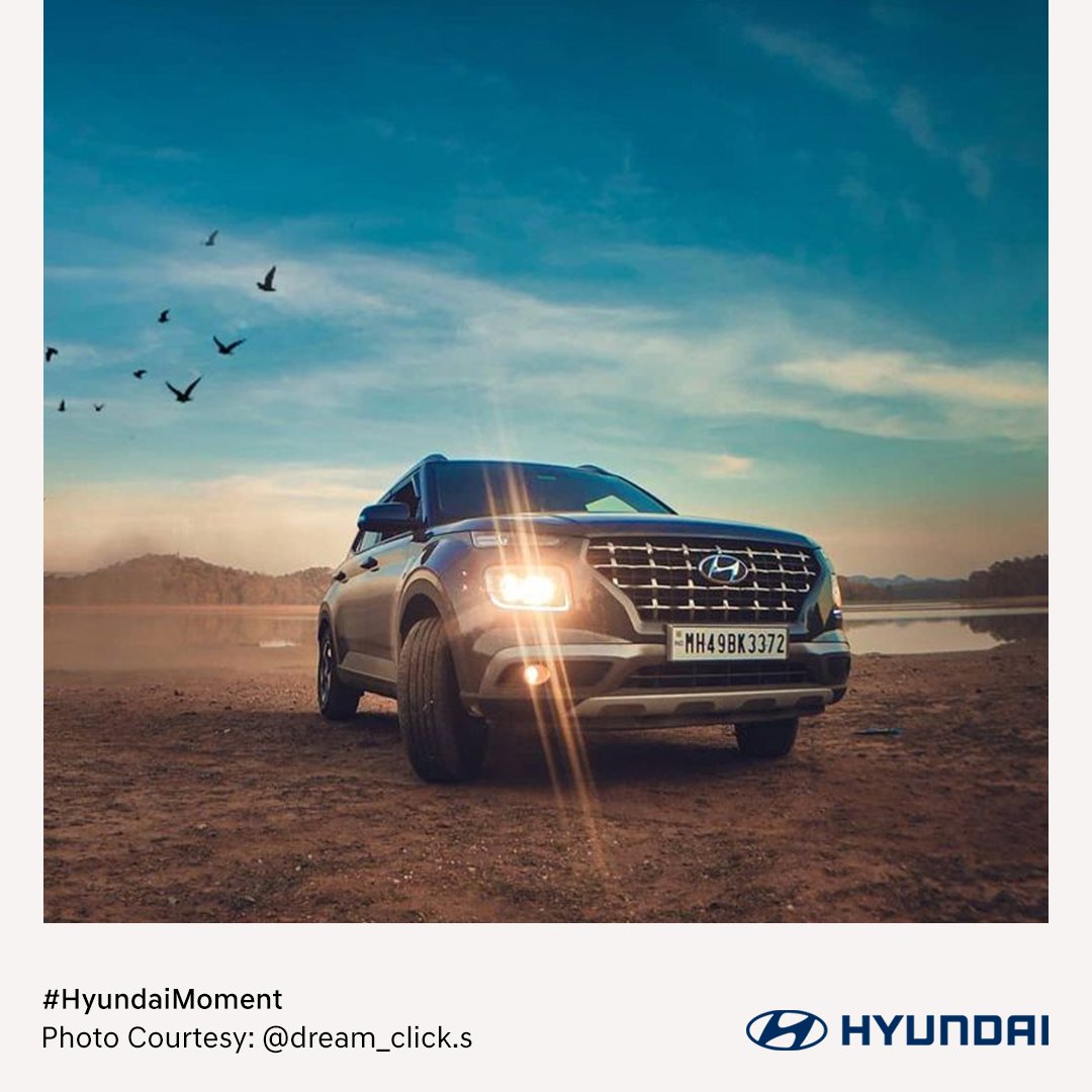 HyundaiIndia's tweet photo. Finding calm in a chaotic day, here is DreamClicks making the best of this calming view and enjoying his day with his best companion the #HyundaiVENUE.
Share your #HyundaiMoment with us and get a chance to feature on our page.
#HyundaiSUV #HyundaiSIVLife #ConnectedToExcitement https://t.co/tpM03aOzeA