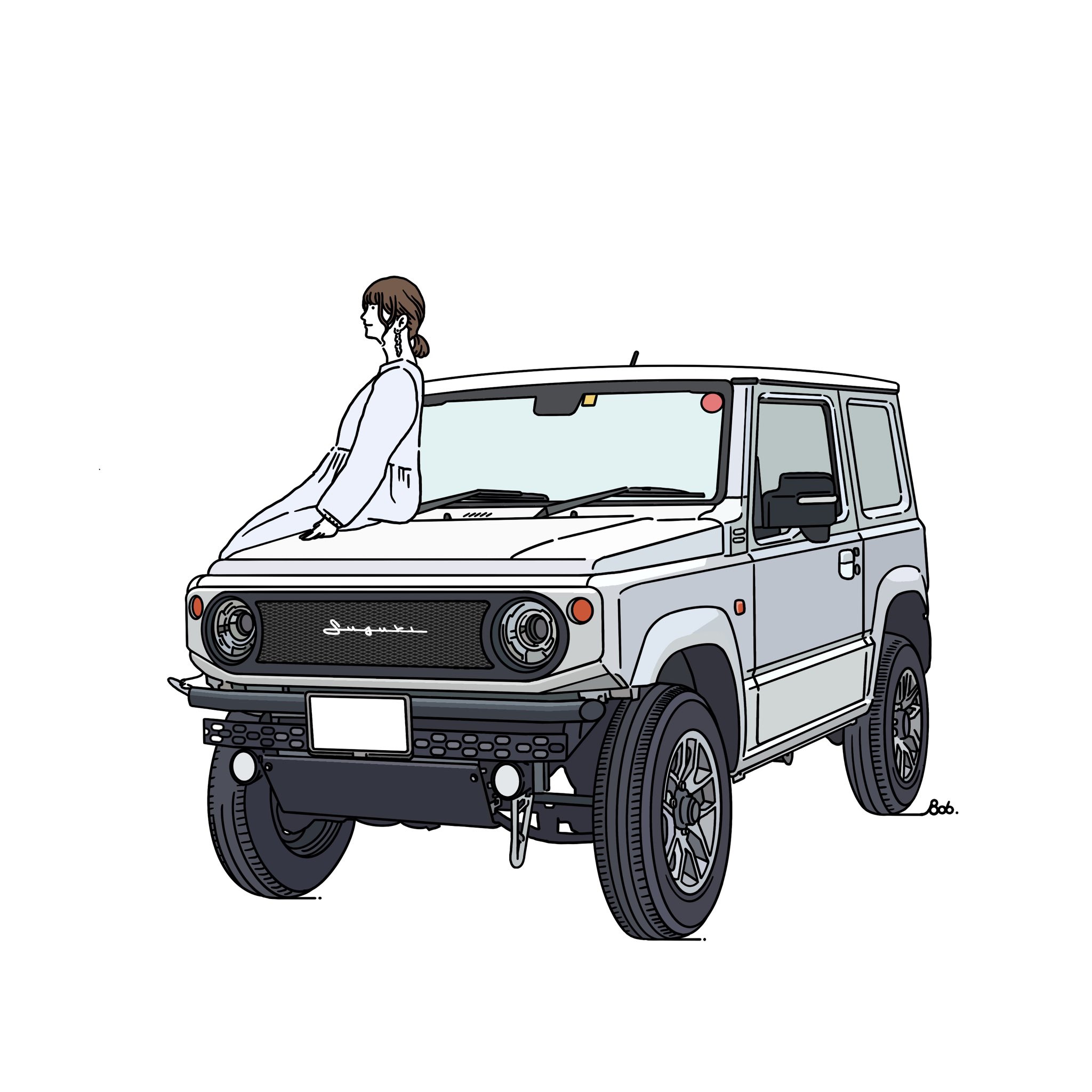 Bob S Storage ホワイトなジムニー フロントのカスタムがかっこいい Illust Illustration Illustgram イラスト イラストレーション イラストグラム Suzuki Jimny Suzukijimny Jimnyjb64 ジムニーjb64 スズキ ジムニー スズキジムニー