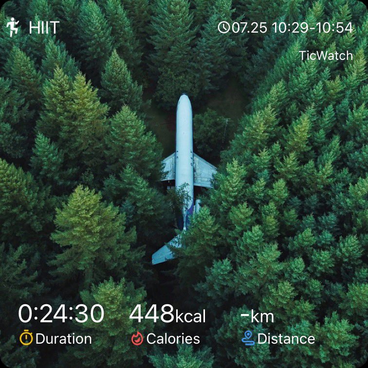 Day 10/21 complete! On Fire Today! PB avg heart rate!! 24 minute HIIT workout at avg HR of 151bpm with my new TicWatch E3! 
#hiitchallengewithTicWatchE3 <a href="/Mobvoi_Official/">Mobvoi_Official</a> <a href="/GordanoDadog/">Gordano Dadog</a> <a href="/thebleezh/">Benjamin Lee</a> <a href="/AaronThatPacer/">Aaron</a> <a href="/Roman21630442/">Roman</a> <a href="/Boot88393732/">Boot</a> <a href="/jojo88667177/">Adam</a>