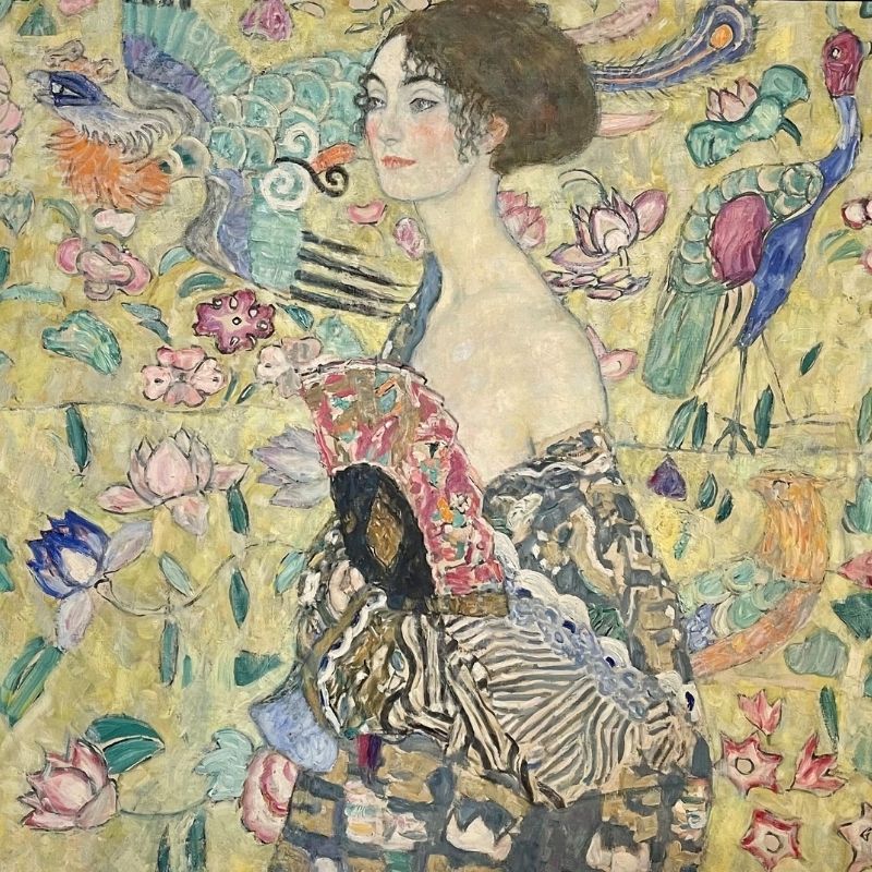 Cdesarts's tweet photo. #PHOTODUJOUR ☀️
Dernier portrait féminin peint par Gustav Klimt : la Dame à l'éventail, exposée au @belvederemuseum, à Vienne. 🦋
📷 @AgatheHakoun
#GustavKlimt #LadywithFan https://t.co/waUWz1cET8