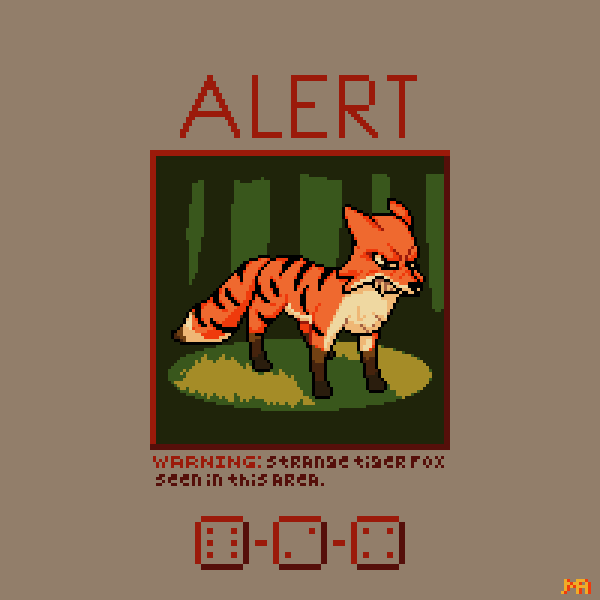 manuadvance's tweet photo. a #RandomCreature
6-2-4
alert with the canid stripes
(tigerfox)
@Pixel_Dailies #pixel_dailies #pixelart #piskel https://t.co/T2JsOGiouS