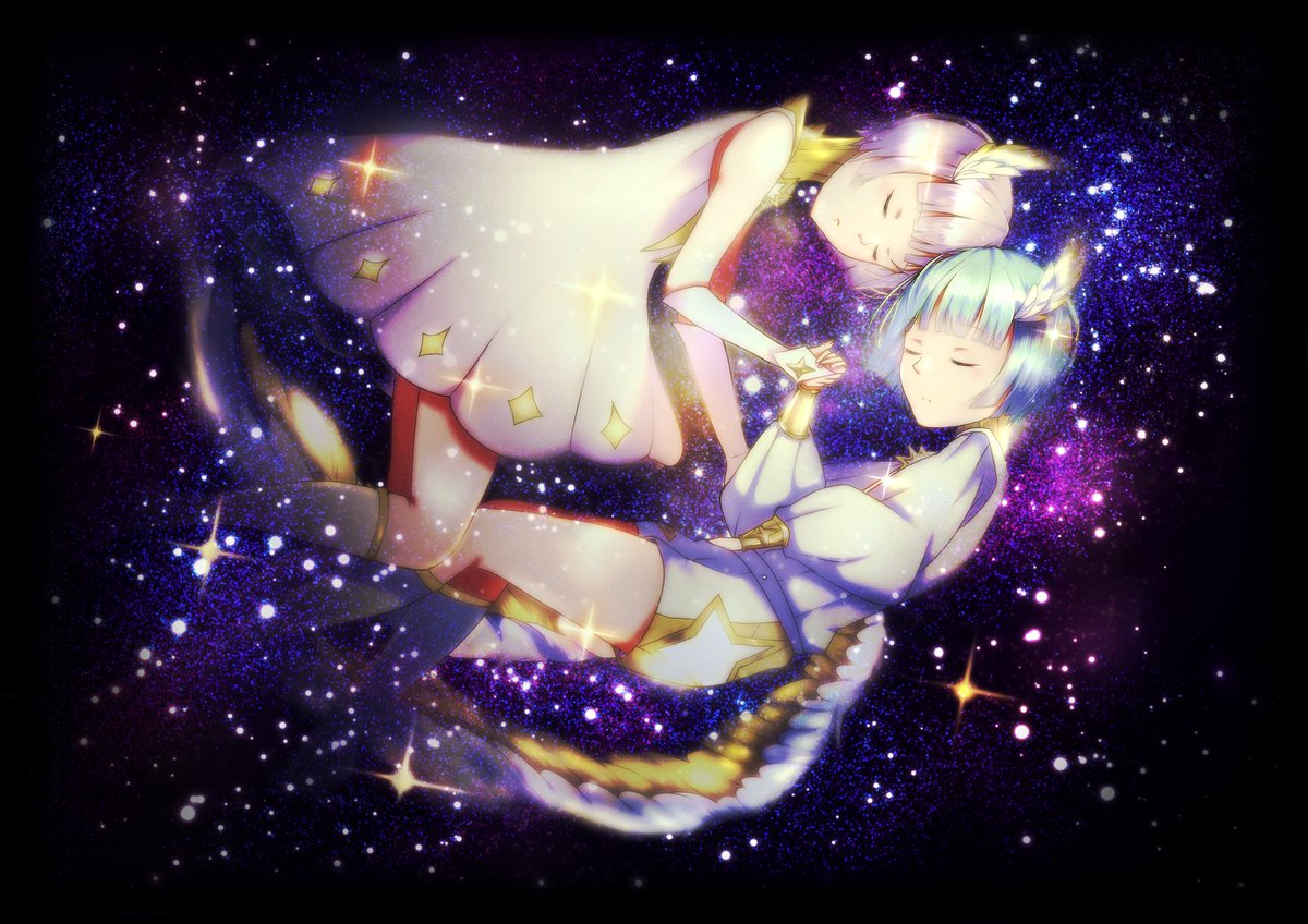 双子の星霊 イラコン用に描いたやつです っ ヮ C Afkarenaa 皐月 有償依頼始めました Skima のイラスト