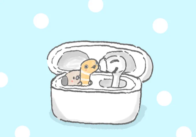 AirPodsに挨拶するチンアナゴ 
