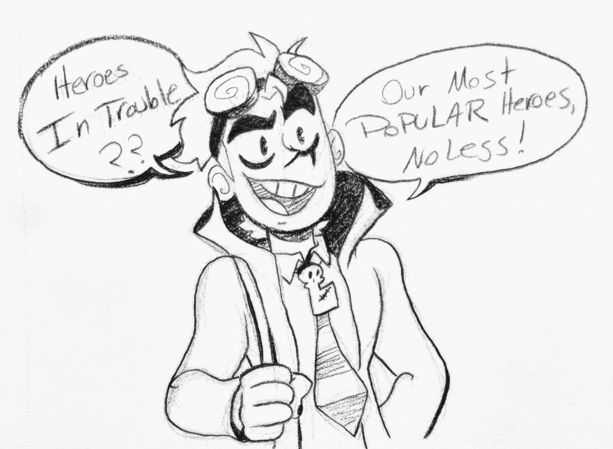 doodle of Jack and the Puffs in the principal's office
#reaperhigh 