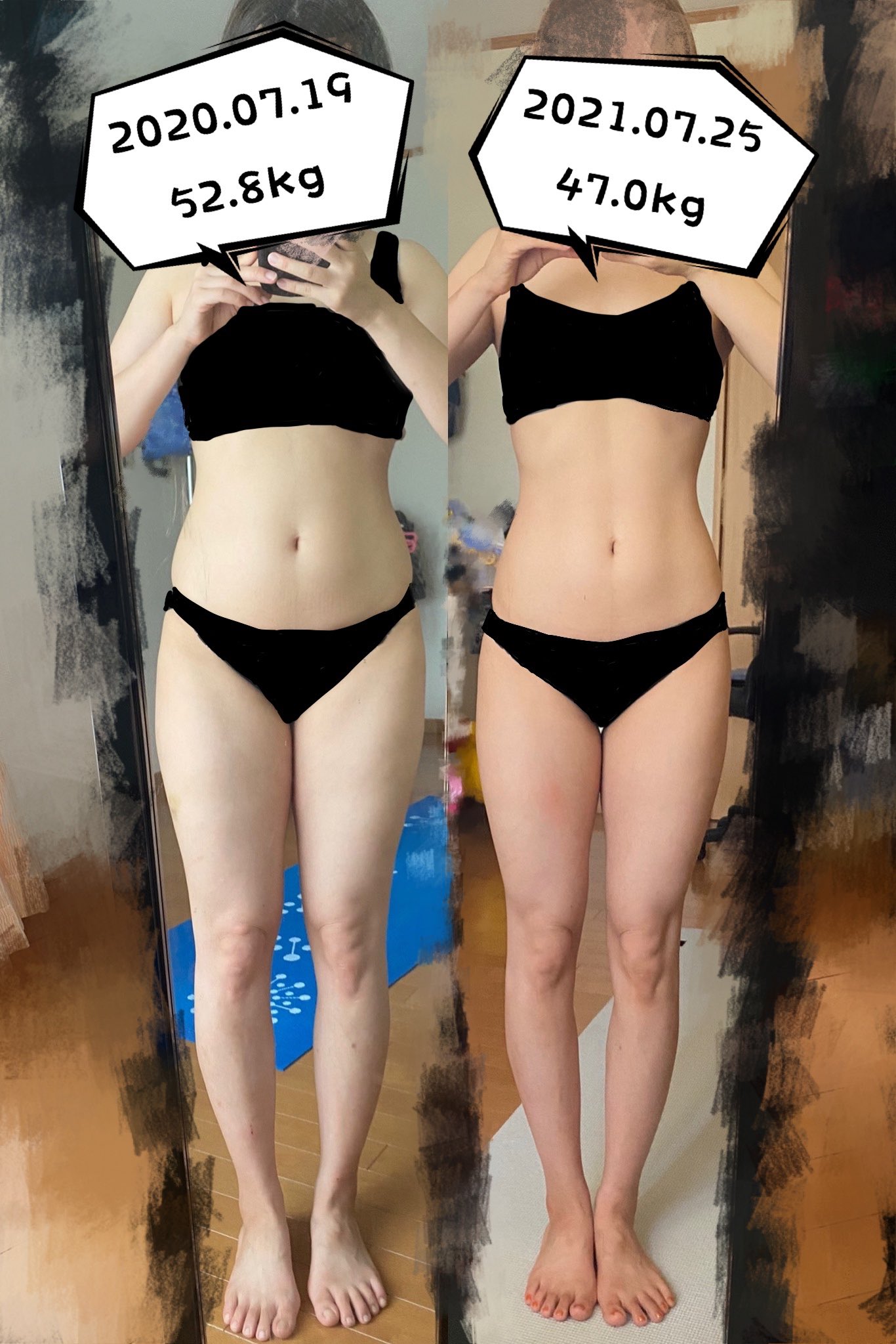 しゃけちゃん 156cm Sur Twitter ダイエットを始めて1年が経ちました 産後4年間色々言い訳つけてずっと痩せられずにいたけど 去年 マリネス の存在を知ってこれだけ変わることができました 11月からほぼ体重は変わらないけど1年も続けられた自分を褒めてあげたい