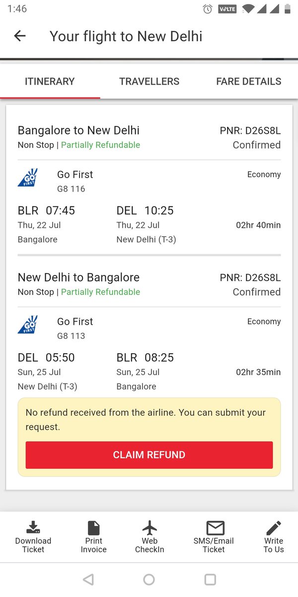 ASHISH9342's tweet photo. @GoFirstairways requesting you to provide full refund for the flight. We have taken the different flight. 

You change the keep changing the flights. @anojjoshi https://t.co/gy1j1gpjYe