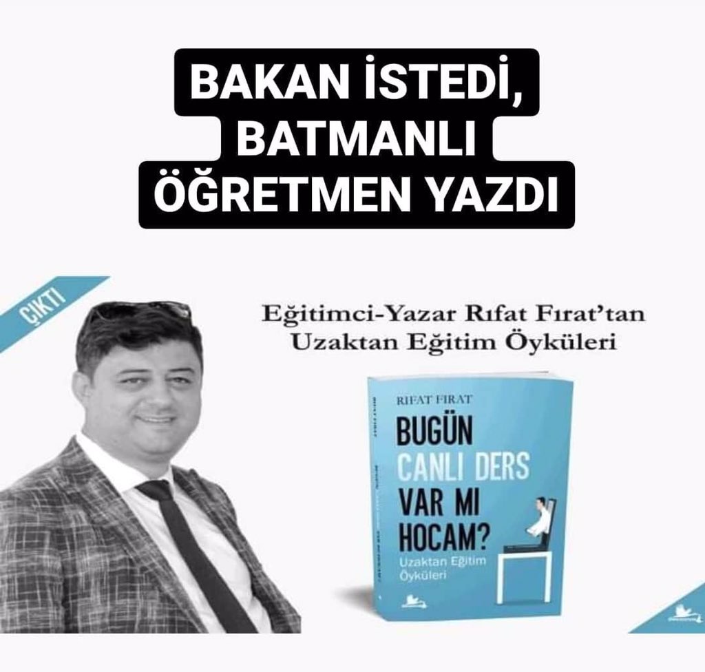 Rıfat Fırat (@rfatfrat) on Twitter photo Öğretmenlerle Canlı Bağlantı esnasında ,Öğretmen Rıfat Fırat , Milli Eğitim Bakanı Ziya Selçuk’un tavsiyeleriyle Bügün Canlı Ders Var mı Hocam ? adlı Uzaktan Eğitim Öyküleri adlı eseri yazdı.<a href="/ziyaselcuk/">Ziya Selçuk</a> <a href="/tcmeb/">Millî Eğitim Bakanlığı</a> <a href="/mebpgm/">Personel Genel Müdürlüğü</a> <a href="/adnanboyaci/">Adnan BOYACI</a> <a href="/Ziverozdemir/">Ziver ÖZDEMİR</a> <a href="/safran1958/">Mustafa SAFRAN</a> <a href="/RehaDenemec/">Reha Denemeç</a> Öğretmenlerle Canlı Bağlantı esnasında ,Öğretmen Rıfat Fırat , Milli Eğitim Bakanı Ziya Selçuk’un tavsiyeleriyle Bügün Canlı Ders Var mı Hocam ? adlı Uzaktan Eğitim Öyküleri adlı eseri yazdı.<a href="/ziyaselcuk/">Ziya Selçuk</a> <a href="/tcmeb/">Millî Eğitim Bakanlığı</a> <a href="/mebpgm/">Personel Genel Müdürlüğü</a> <a href="/adnanboyaci/">Adnan BOYACI</a> <a href="/Ziverozdemir/">Ziver ÖZDEMİR</a> <a href="/safran1958/">Mustafa SAFRAN</a> <a href="/RehaDenemec/">Reha Denemeç</a>