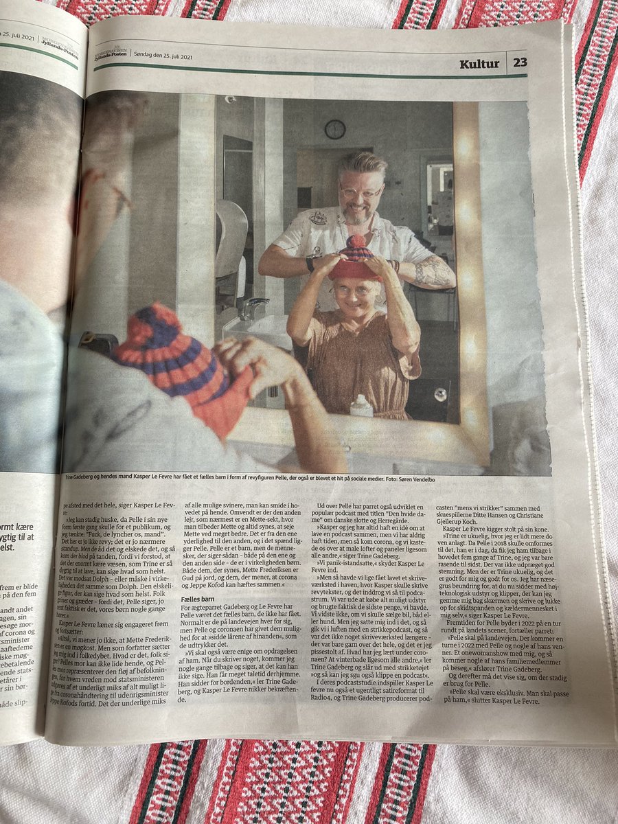 trinegadeberg's tweet photo. Jyllandsposten bringer i dag et interview om Pelles satiriske tilgang til politik, corona og mm. #dkpol #Jyllandsposten @LeKasper https://t.co/BbI95XYW2C