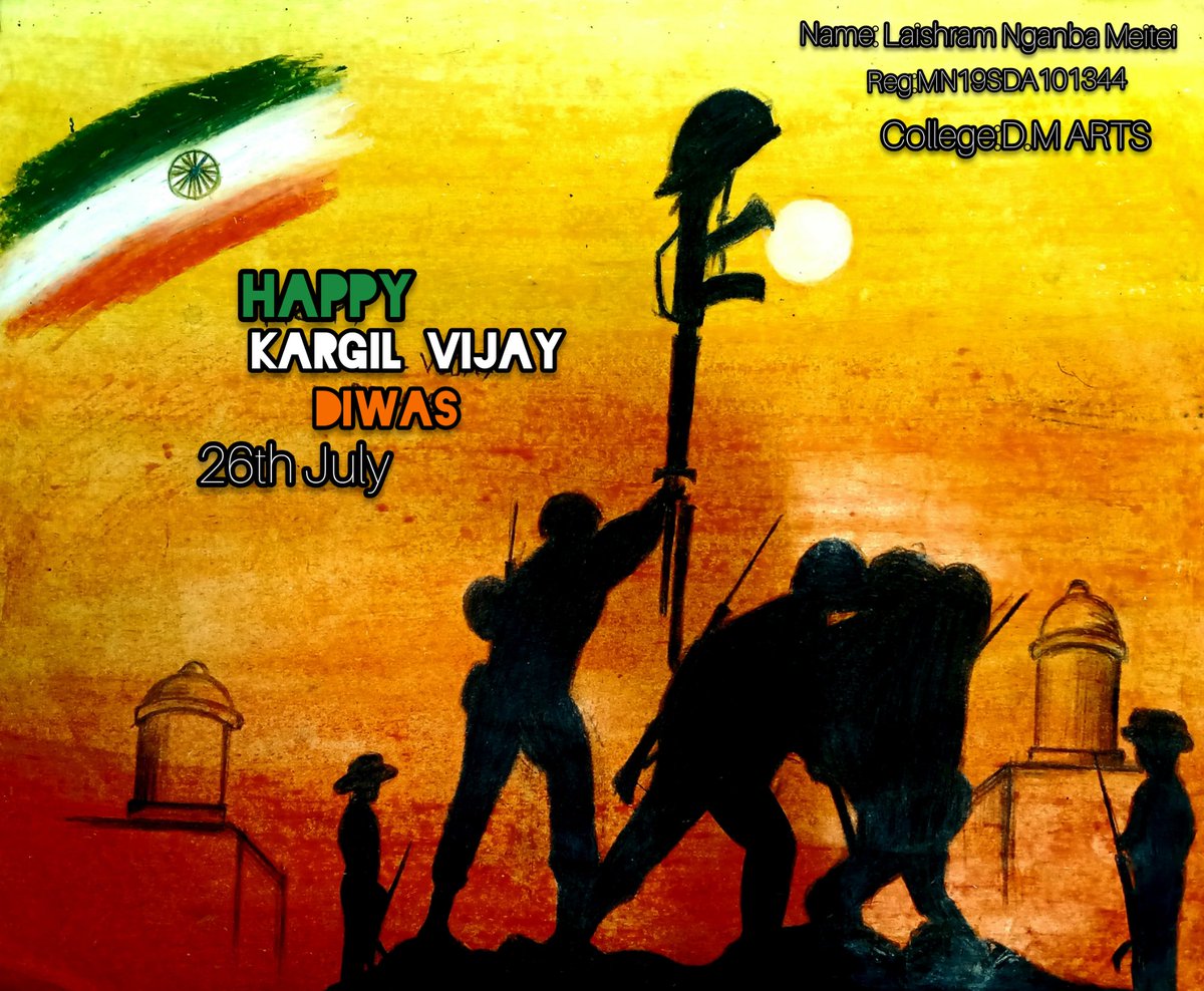 LaishramNganba1's tweet photo. I'm cadet Laishram Nganba Meitei of D.M College of Arts,14(M)Bn,Ncc IMPHAL
I salute to those soldiers who sacrifice their life for protecting their motherland 🇮🇳🇮🇳 jai hind!
#NCCSaluteKargilMartyrs 
@14_ncc 
@GpImphal 
@nccner 
@HQ_DG_NCC https://t.co/W1aN2qhY0b