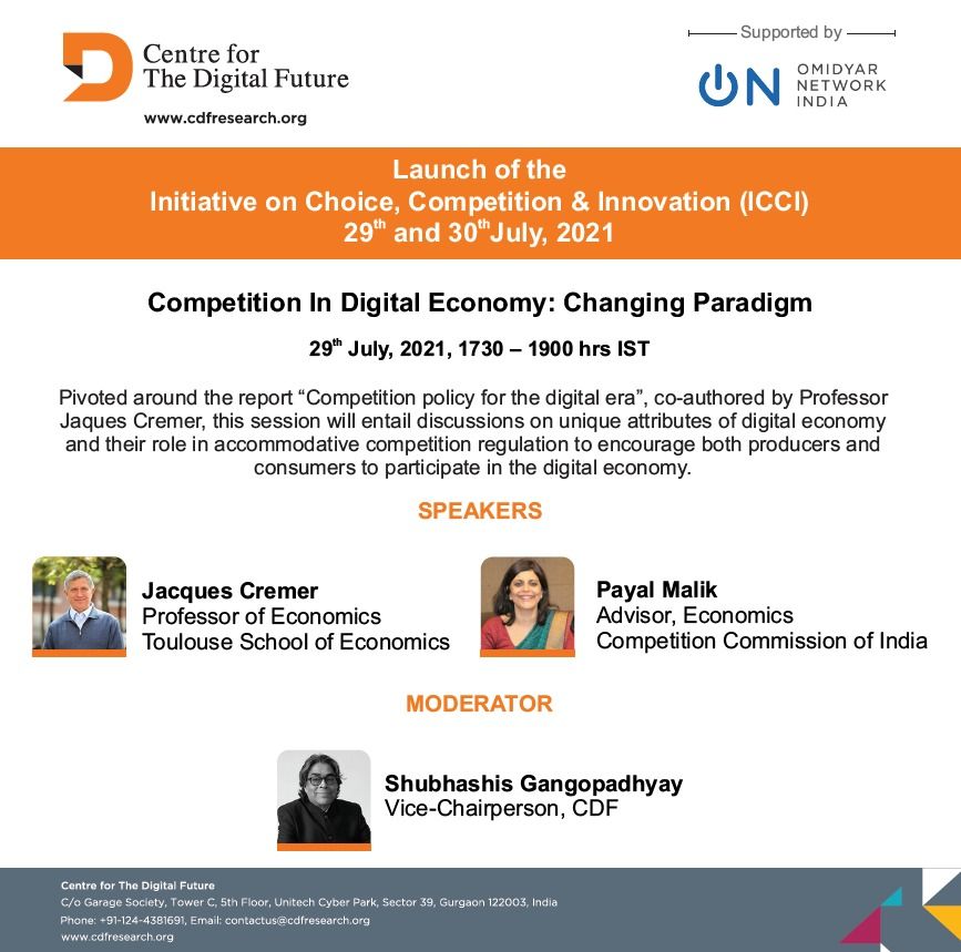 Looking forward to this session with Professor Jacques Cremer @jcremer, his co-authored report provided a solid framework to analyse conduct and other competition issues in Digital markets.#digitaleconomy #competitionpolicy