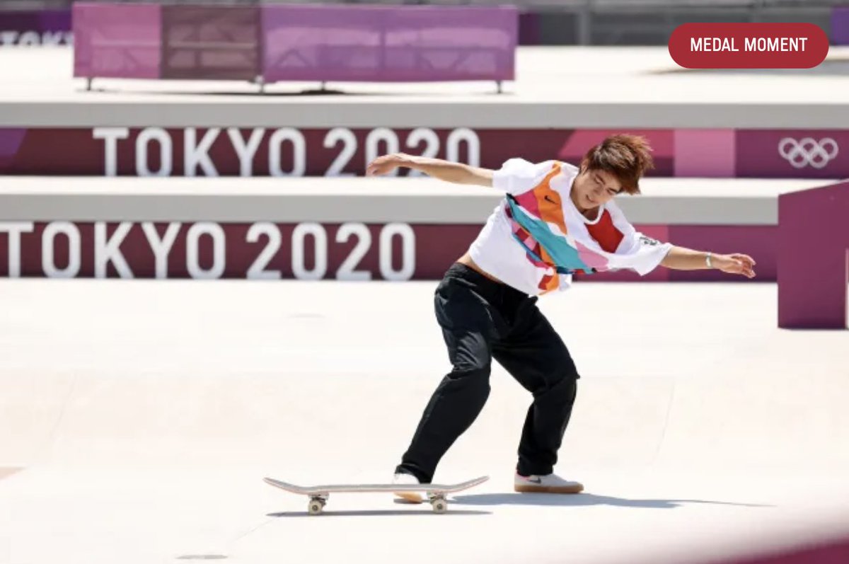neilcole's tweet photo. They really don't get skateboarding do they? How can this pic be the headline shot for a "Medal Moment" 🙈
Yuto Horigome and the sport deserves better https://t.co/QNPefAyJXi