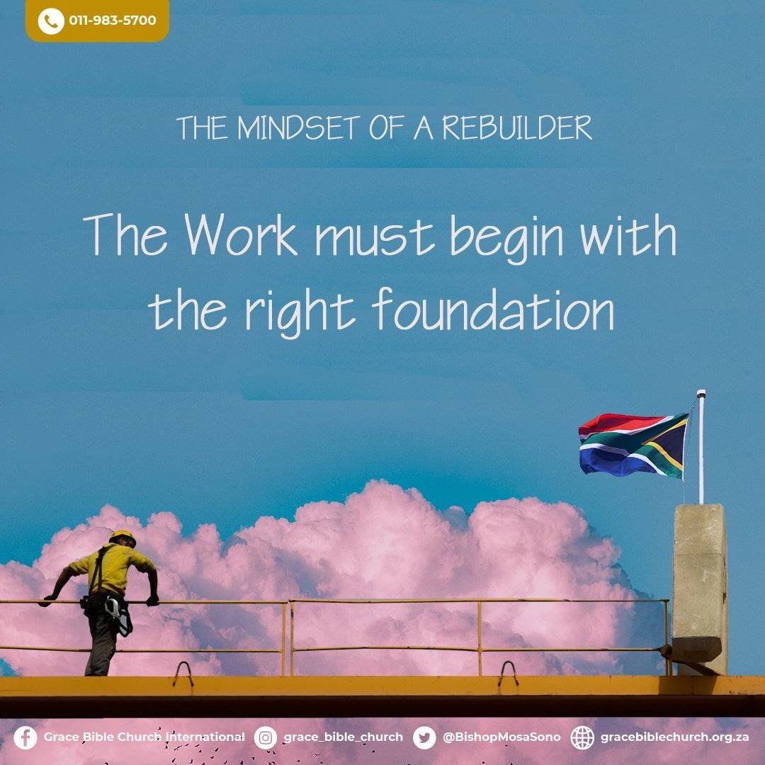 GBC_intl's tweet photo. PRINCIPLES THAT WE ARE LEARNING FROM THIS PASSAGE:

2. The work must have the right foundation, 
It’s only after the foundation was laid that Zerubbabel continues with the building. Build on the foundation of truth, loyalty and humility. 
 
#GetBusyForGod 
#BishopMosaSono https://t.co/YG2ljYXQxU