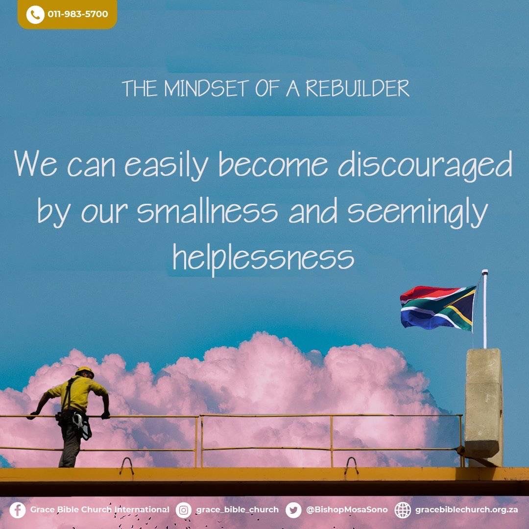GBC_intl's tweet photo. PRINCIPLES THAT WE ARE LEARNING FROM THIS PASSAGE:

4. We can easily become discouraged by our smallness and seeming helpless.
Understand that you should not be discouraged, conditions might not favourable but you are building nonetheless. 

#GetBusyForGod 
#BishopMosaSono https://t.co/oH3FuzNm5m