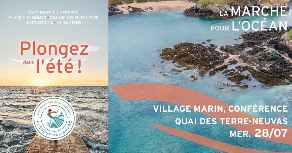 Dernière étape de la marche pour l’océan port de Dahouët mercredi 28/7 après-midi avec conférence à 18 h au Casino sur le projet scientifique du bateau nettoyeur des océans The sea cleaners pleneuf-val-andre.fr/actualites/la-…