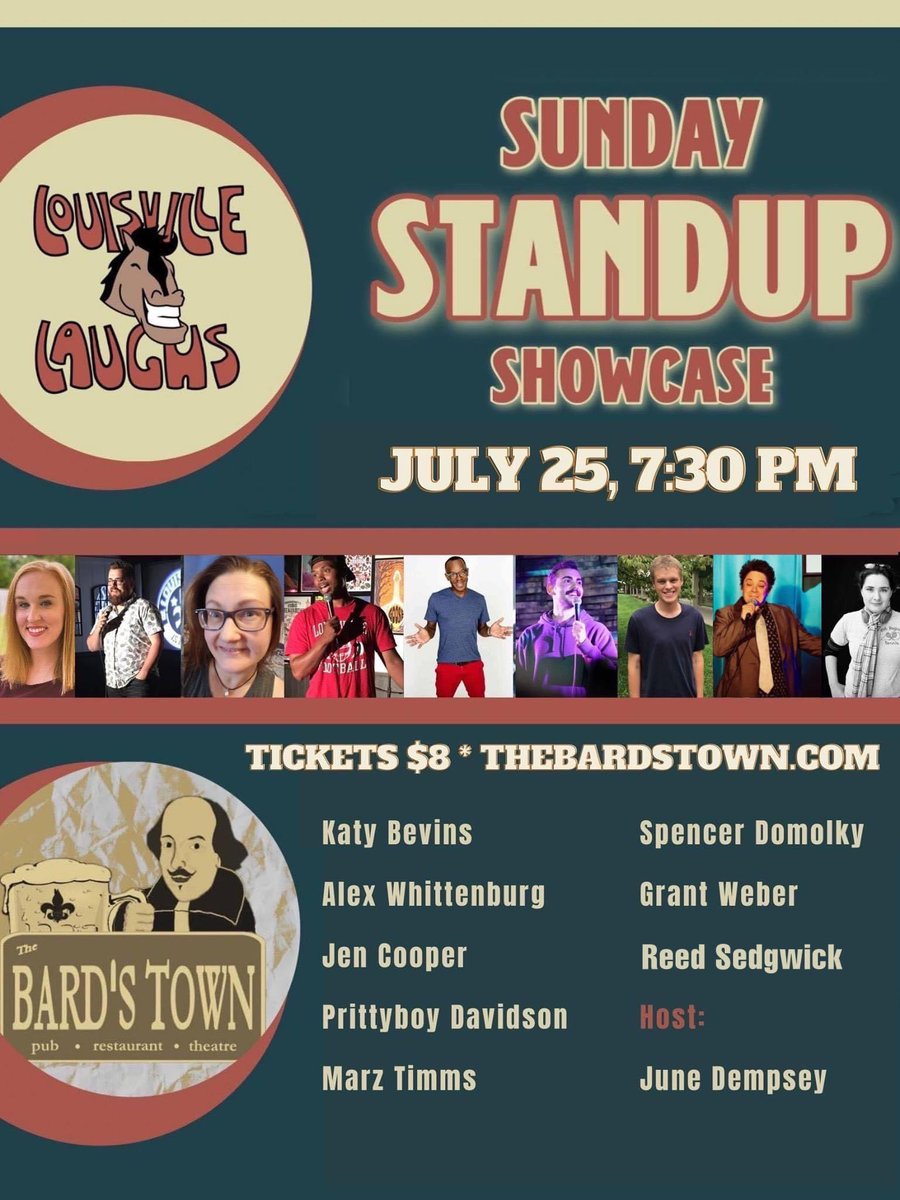 The folks at <a href="/LouisvilleLaug1/">Louisville_Laughs</a> have begun a monthly Sunday #Standup showcase. Next one is tonight…check out this comedy lineup…tix at thebardstown.com events page.