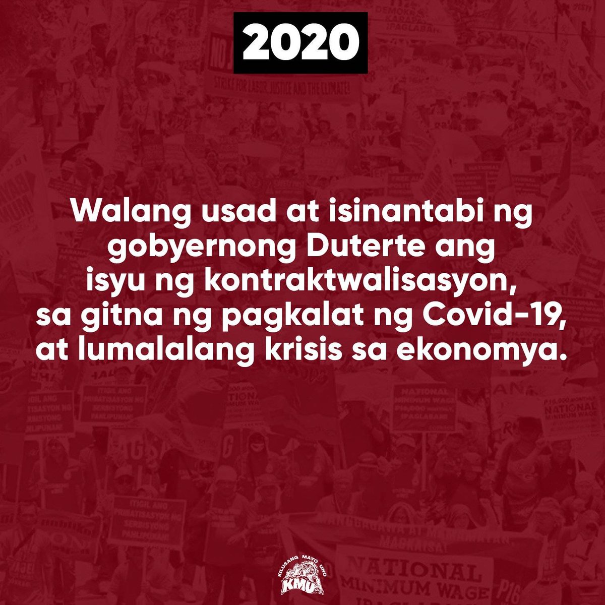 kilusangmayouno's tweet photo. BASAHIN | Campaign promise ni Duterte na wakasan ang ENDO. Ano na bang nangyari, ka-manggagawa? Sundan ang serye ng mga pangyayari sa timeline na ito.
#EndENDO
#ENDOterte https://t.co/UvJCHeuP9r