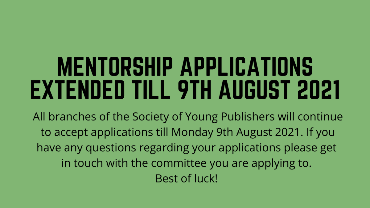 SYP_UK's tweet photo. 📢 MENTORSHIP APPLICATIONS EXTENSION 📢

@SYP_UK @SYP_Oxford @SYP_LDN @SYPIreland @SYP_SouthWest @SYPNorth will continue to receive Into, Ahead, and Launch (LDN) applications till Monday 9th Aug 21. 

APPLY NOW - https://t.co/swzfdFY2Pw

#SYPMentorships https://t.co/uhrPTB6XsJ