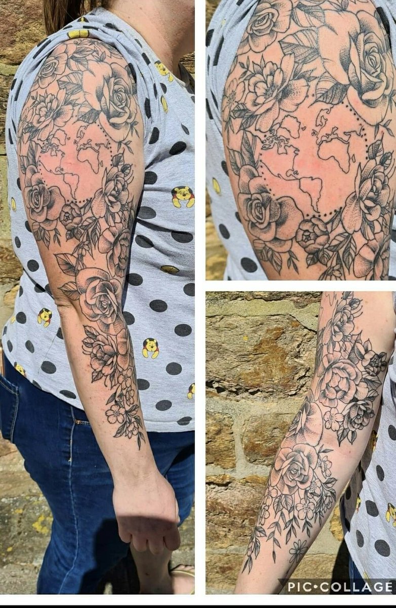 SjTreats's tweet photo. Tattoos in progress. 26th August for next one. Love flowers. #flowertattoos #tattooart #lunarlines https://t.co/xngWBnvUK1