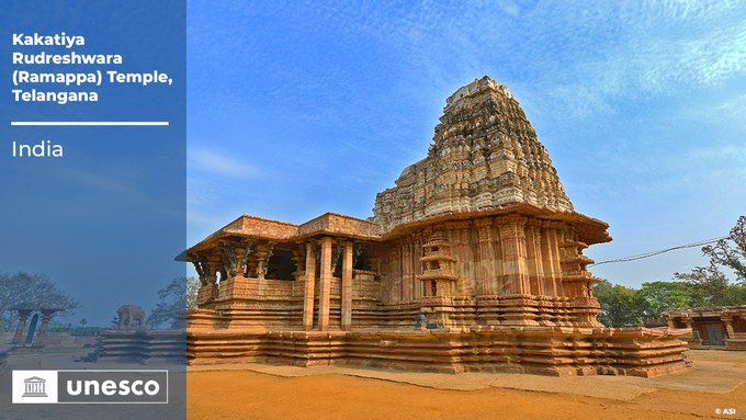 KTRBRS's tweet photo. Happy to share the good news that 
the 800 year old Kakatiya Rudreshwara #RamappaTemple in #Telangana has been inscribed as a UNESCO #WorldHeritage Site

My compliments to everyone who was involved in the effort https://t.co/BIPCCiHyOJ