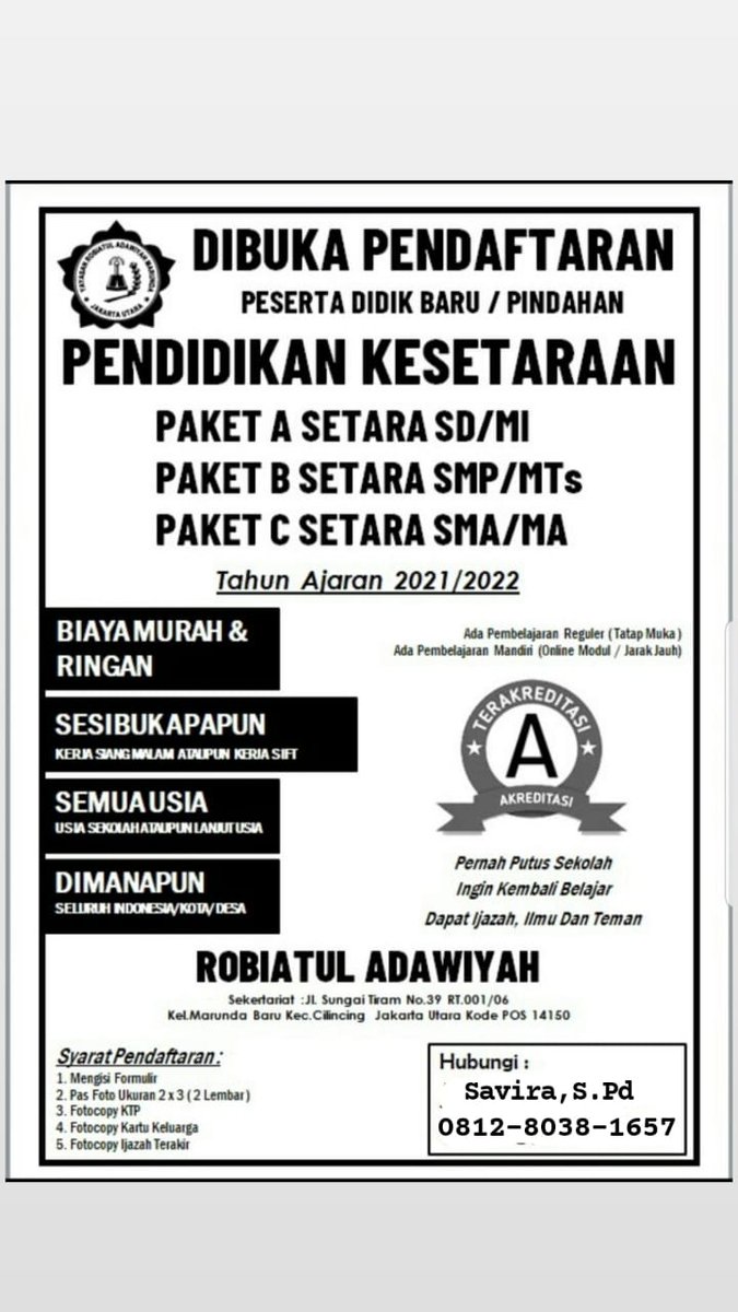 Tanya tanya saja dulu, bagi yang ingin memiliki ijazah SD, SMP dan SMA, mumpung pendaftaran masih dibuka