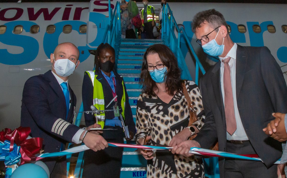 magicalkenya's tweet photo. Today, we are delighted to welcome the inaugural Eurowings Discover flight to #MagicalKenya at Mombasa's Moi International Airport. https://t.co/yGZcpg7uFu