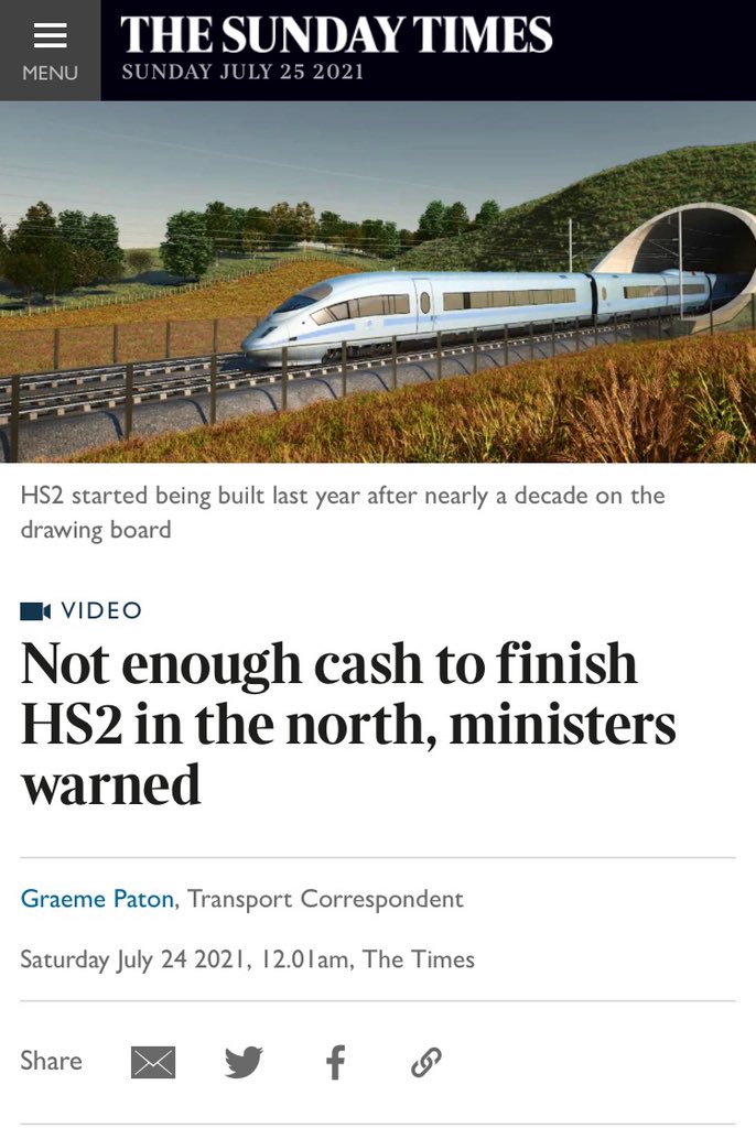 No expense spared in the South.

No money left for the North.

This is not levelling up.

It’s the same old story.