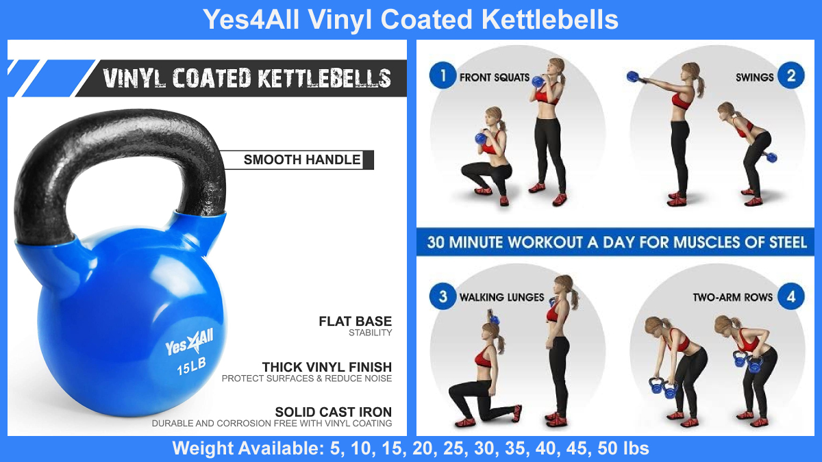 Kettle Bell Solid Cast Iron for Men and Women to Strength Training and Fitness ZHERMAO 10lb Kettlebell Weights Vinyl Coated