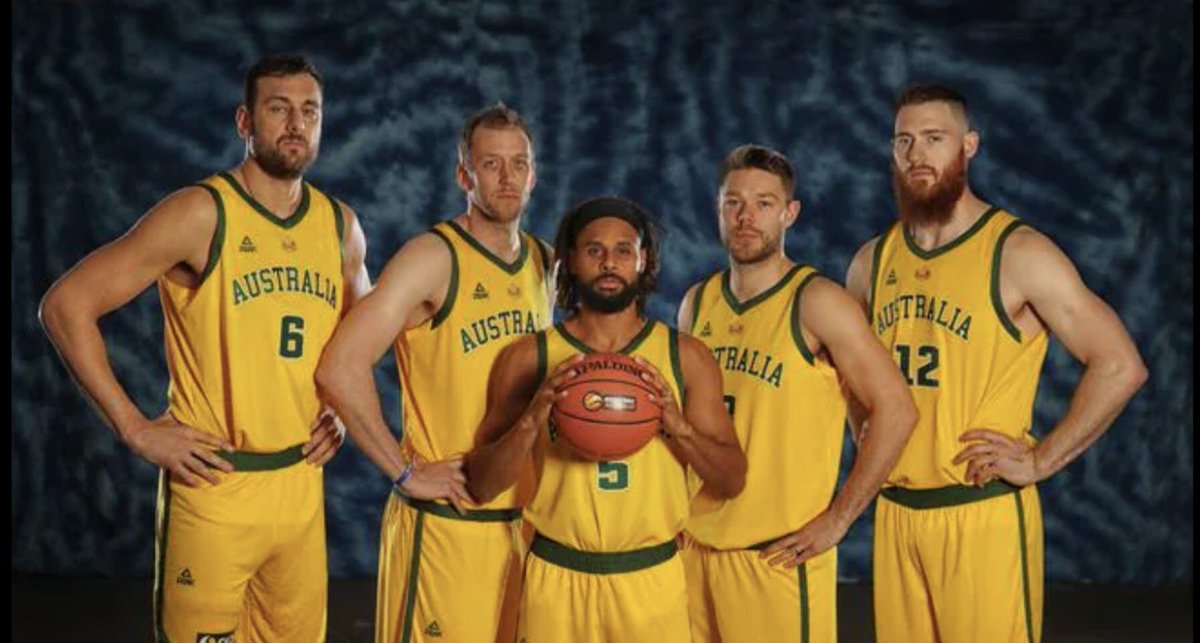 domjock's tweet photo. When your teammates make you look like a jockey but youโre still 6 foot! ๐ณ๐#AussieChamp @Patty_Mills #SmallNotSmall https://t.co/MnpErgbUF6