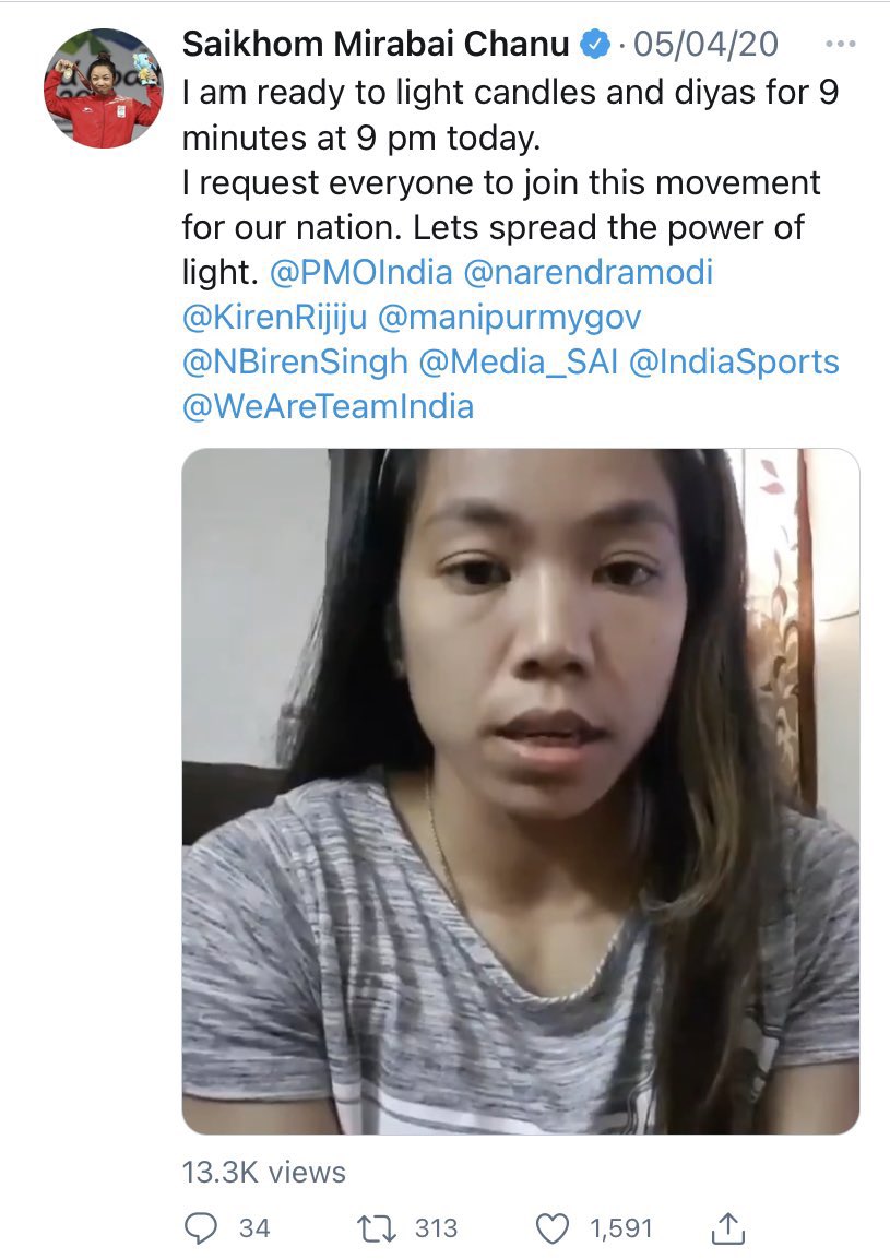 pushpender_yadv's tweet photo. This had to happen because @mirabai_chanu is also Hanuman ji's bakt, support Boycott China Champaign and at the behest of moji ji lightened dia for corona warriors. How can a liberandu tolerate her achievement. #MirabaiChanuWinsMedal
#cheersforindia #CongressMukTBharat https://t.co/2pyASj9BmL