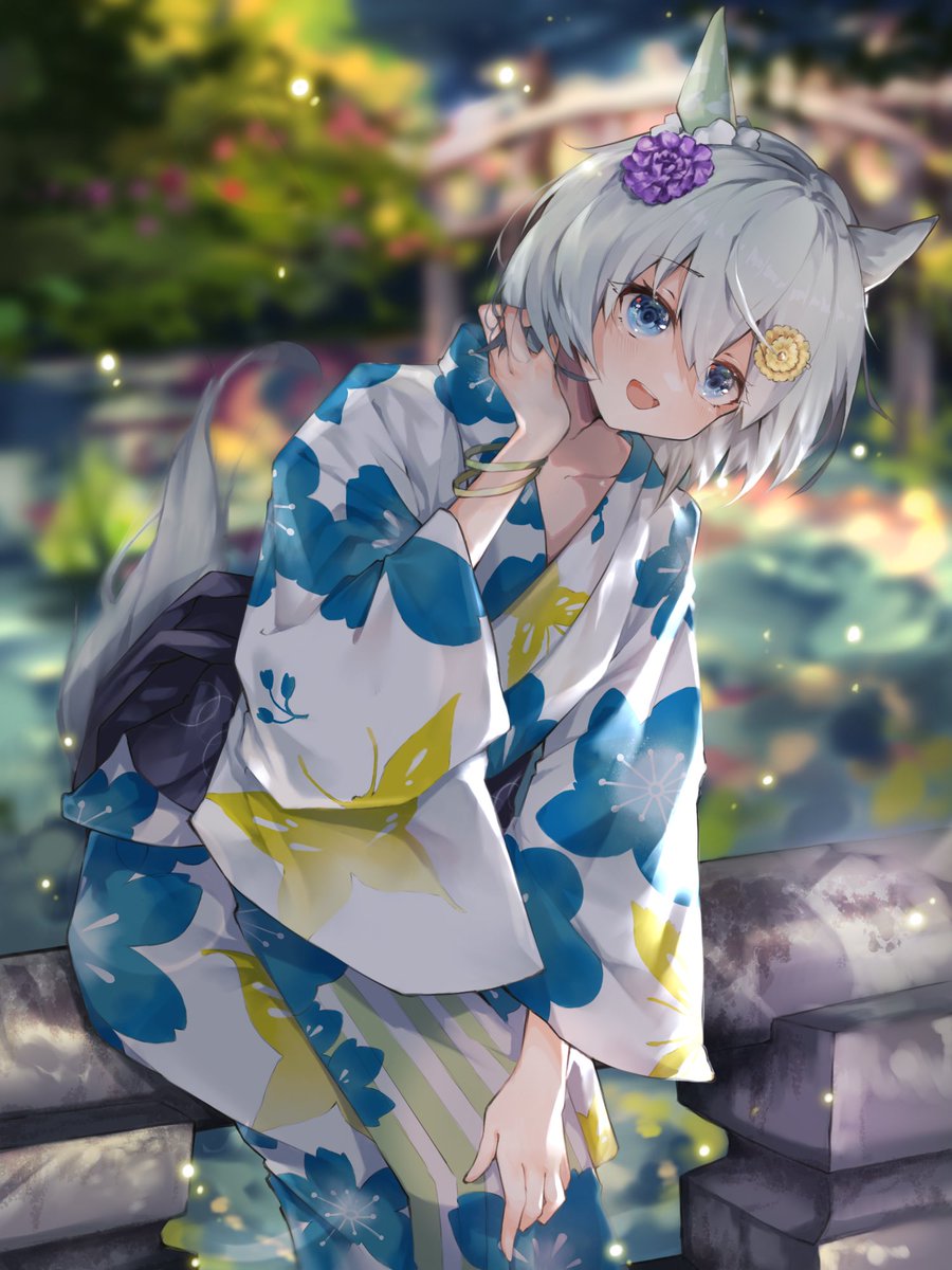 seiun sky (umamusume) 1girl animal ears tail japanese clothes horse ears solo kimono  illustration images