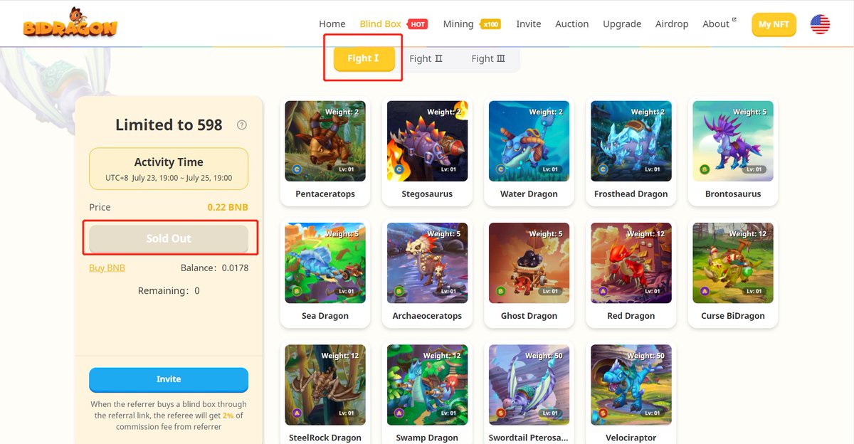BiDragon_BSC's tweet photo. The first phase of the Bi'Dragon Fight 1 series blind box was successfully sold out. 🥳🥳🥳

Join: https://t.co/KyPHtPHiDk
#AxieInfinity  #BSC #BNB #NFT https://t.co/GE4FucJSXC