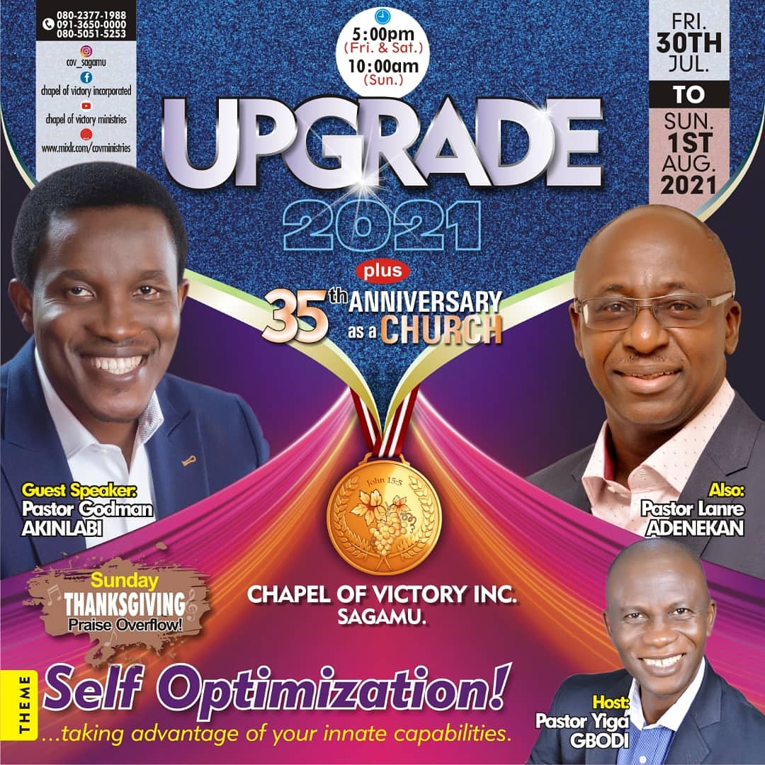 PGee is coming to Sagamu this Friday... Are you prepared?! #Upgrade2021 #COV #SelfOptimization