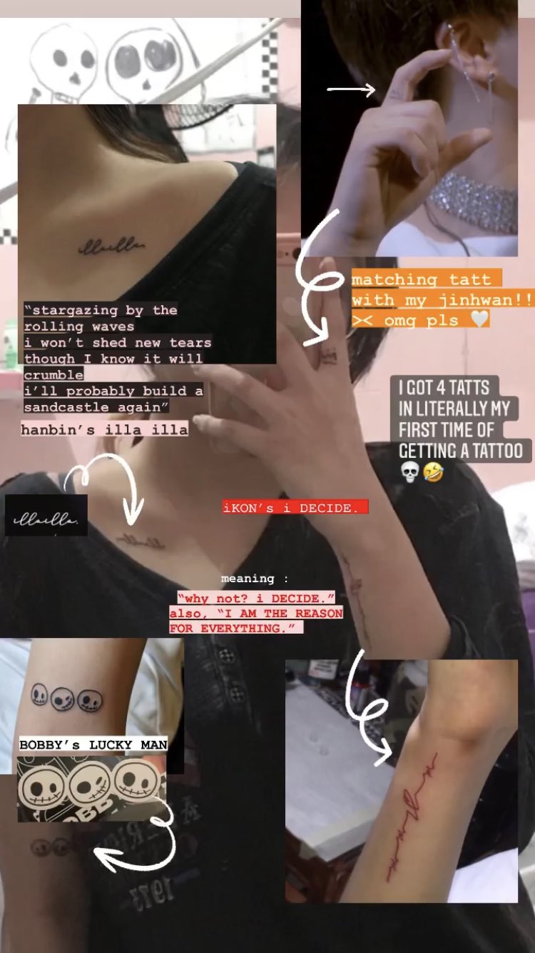 FOREVER 7  Hey can I know who have tattoos in ikon and what