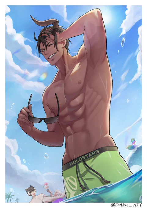 夏だ!!!海だ!!!!!筋肉だ!!!!!!!!!
#オウ画 