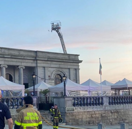 DubFireBrigade's tweet image. In the early hours of this morning five units were called to a building fire in Dun Laoghaire after reports of smoke issuing.

Firefighters in breathing apparatus fought the fire and prevented any further damage. A hydraulic platform also attended the scene.

#Dublin #fire #DLRCC