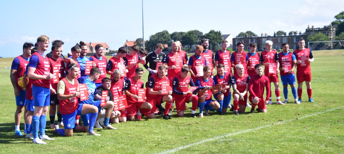 @Bluebell_FC v @htafc19 @SRtRCScotland Standing together against racism at Fisherrow @LEAFA_Official @SaltireSportsRS @AmmyFitbaNews