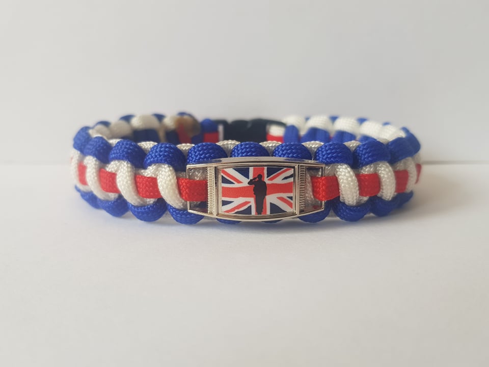 Union Jack UK England Flag Paracord Bracelet