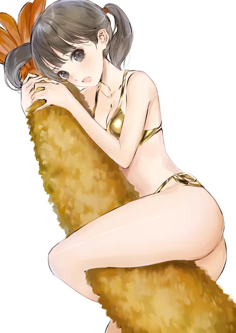 本日代アニ名古屋校さんで描いた絵だよ 頂いたお題はエビフリャーを食べる女の子(?)でした なにこれ 