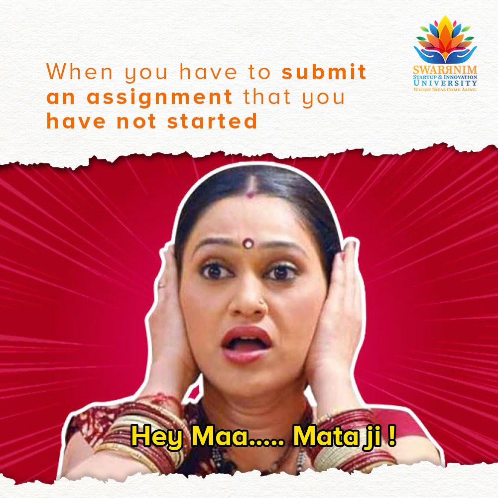 SwarrnimUni's tweet photo. Starting work a day before deadline nd completing it on time, is a power college #students posses. However, when the panic hits this is a reaction everyone can relate to.
Do you have such friends? :P
#SwarrnimUniversity #Innovation #SSIU #DeadlineDay https://t.co/v5RKwqLDpI