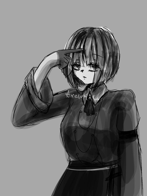 白髪赤眼のtwitterイラスト検索結果